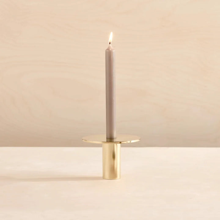 Eclipse Brass Candle Holder, Medium