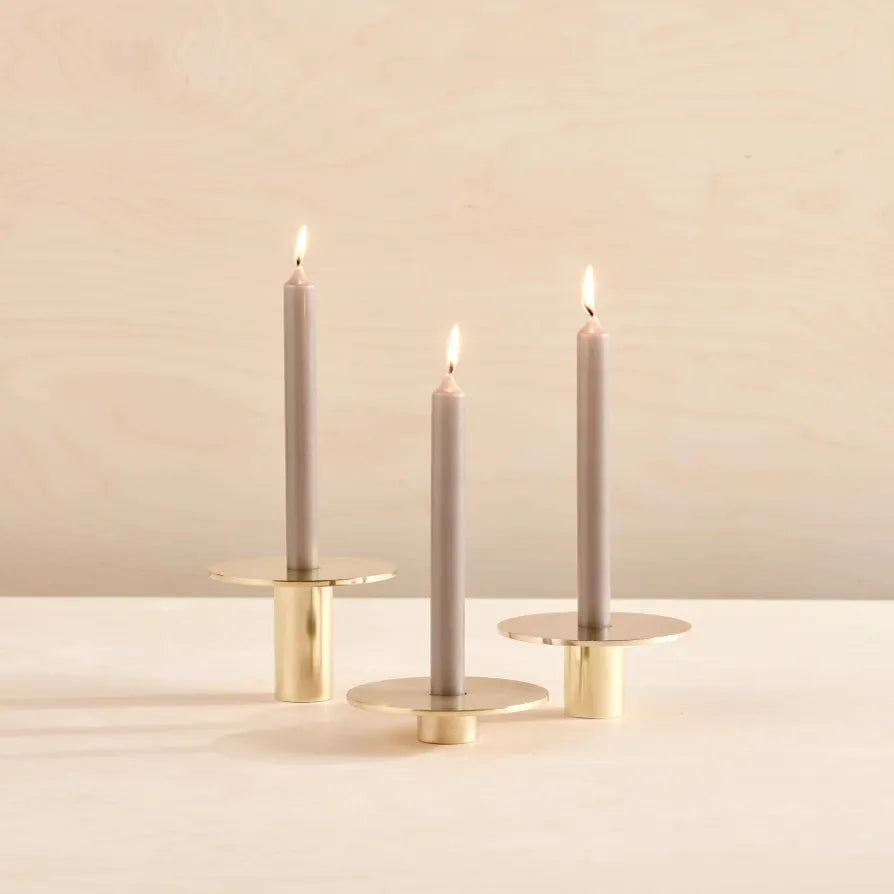 Eclipse Brass Candle Holder, Medium