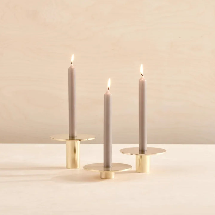 Eclipse Brass Candle Holder, Medium