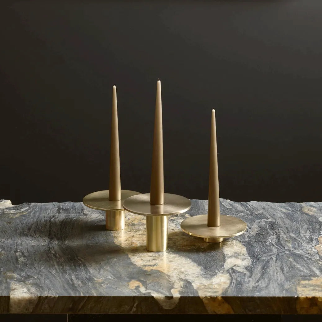 Eclipse Brass Candle Holder, Medium